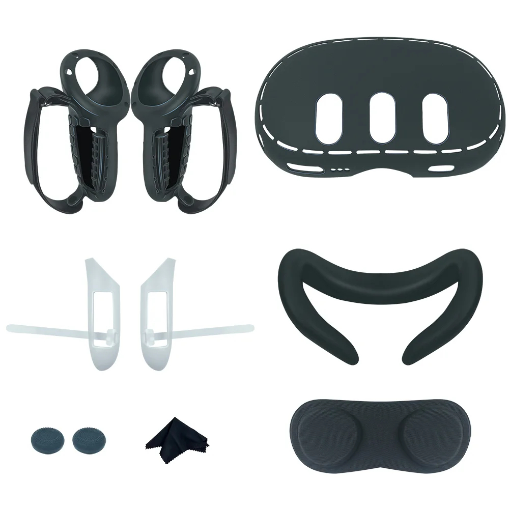 OEM Sada silikonových obalů pro Meta Quest 3 Barva: Černá