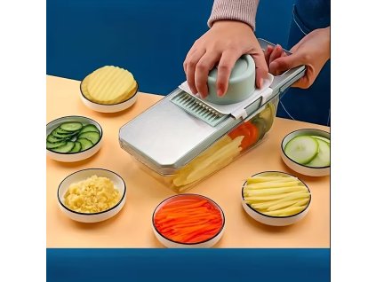 pcs Stainless Steel Multi-Function Vegetable Slicer And Grater Set with Interchangeable Blades