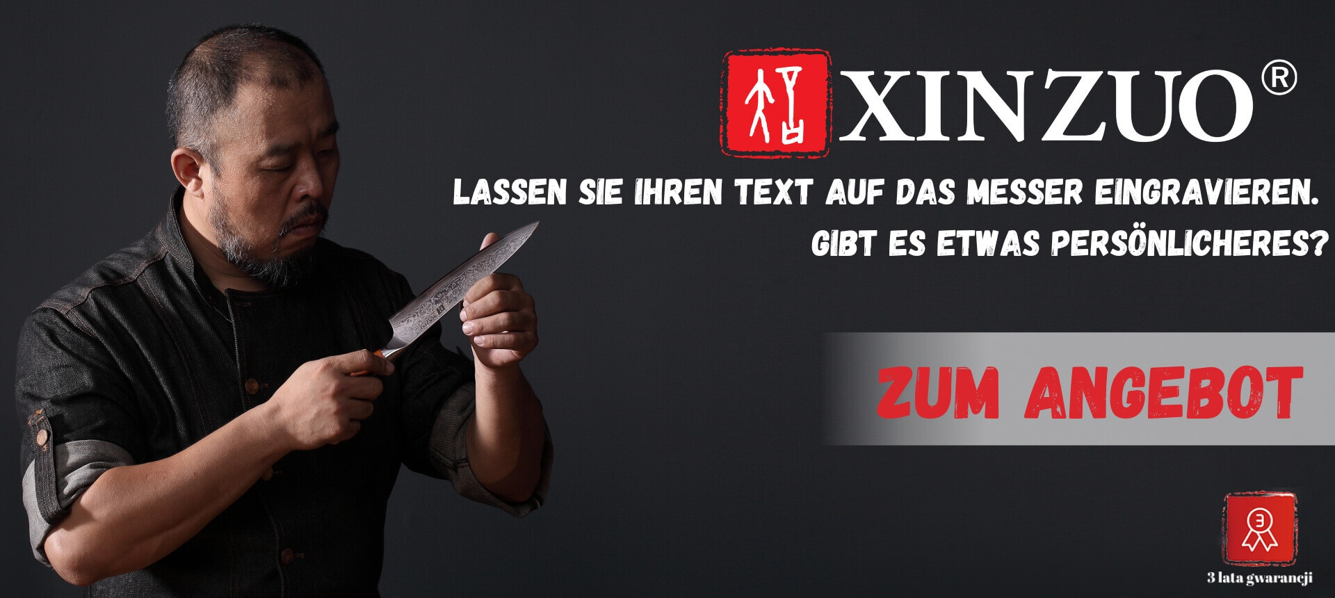 Lassen Sie Ihren Text auf das Messer eingravieren