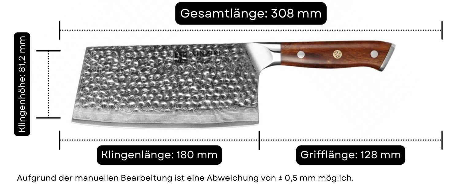 Abmessungen des Messers TAO XinZuo Yu B13D