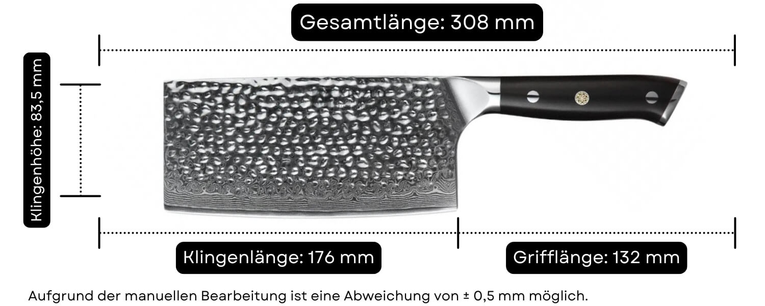 Abmessungen des Messers TAO XinZuo Yu B13H 