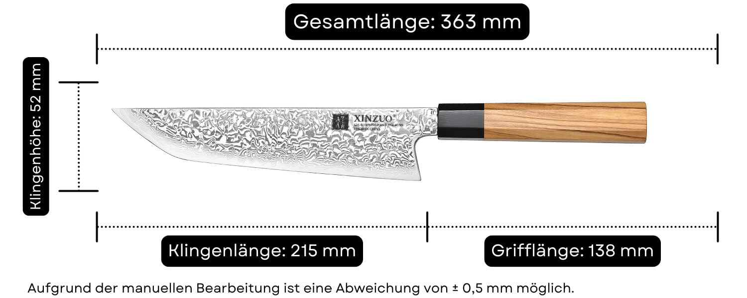 Abmessungen des Sakimura XinZuo Zhen PM8O