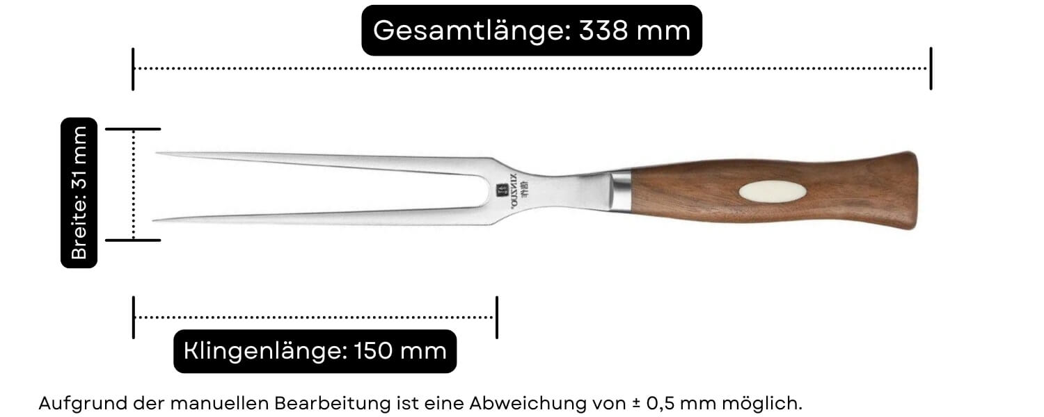 Fleischgabel XinZuo Jiang B46W Abmessungen