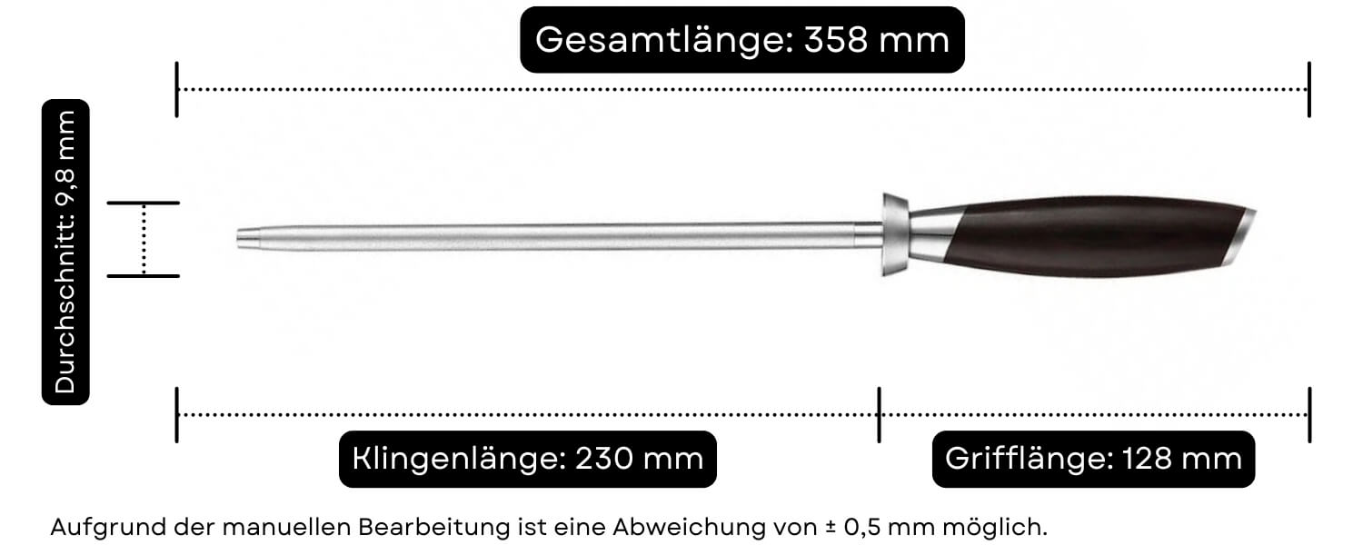 Wetzstahl B21 - Abmessungen des Wetzstahls