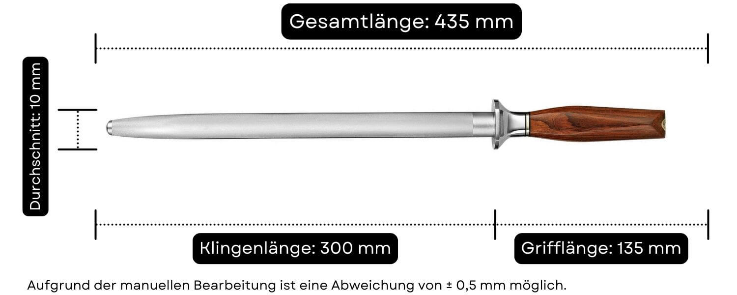 Abmessungen des Wetzstahls X03