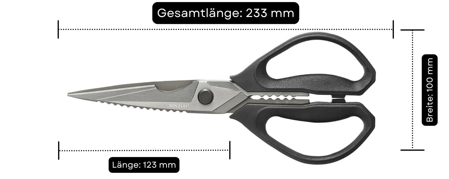 Geflügelschere XinZuo H7 - Abmessungen