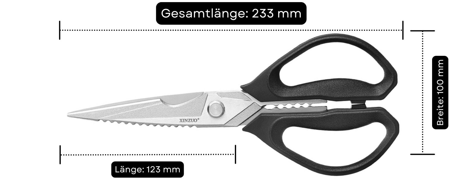 Geflügelschere XinZuo H7 - Abmessungen