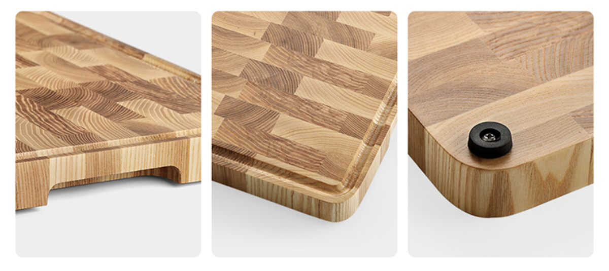 Details des Schneidebretts aus Esche