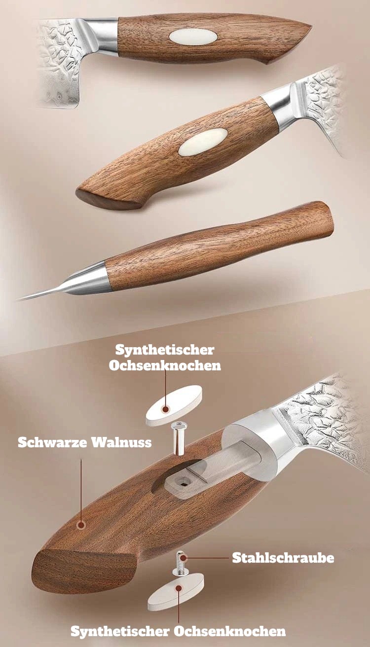 Griff aus Walnussholz mit synthetischem Knochen