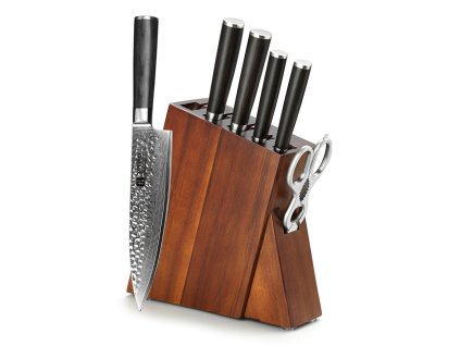 Messerset XinZuo He B1H mit Messerblock und Geflügelschere