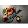 Santoku Messer HezHen X10 auf dem Schneidebrett