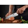Schneiden mit dem Santoku Messer XinZuo B35
