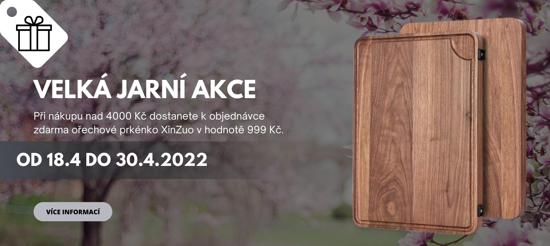 Velká jarní akce – prkénko z ořechu k objednávkám zdarma