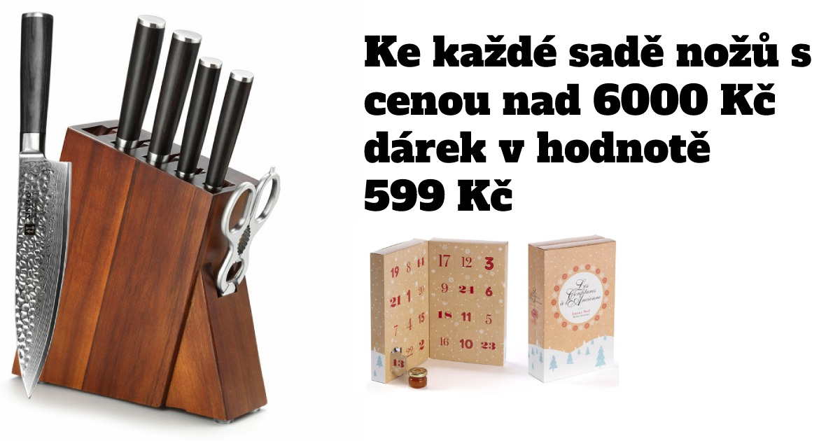 Dárek k sadám nožů: adventní kalendář v hodnotě 599 Kč