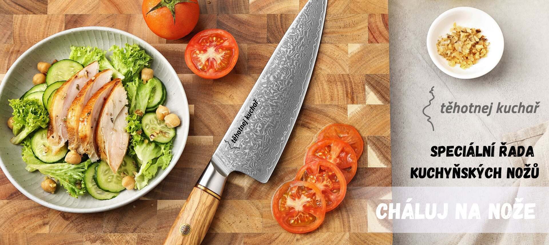 Kuchyňské nože z řady Těhotnej kuchař s gravírováním
