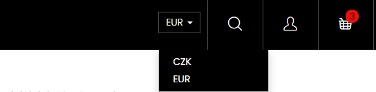 Změna ceny z CZK na EUR na e-shopu