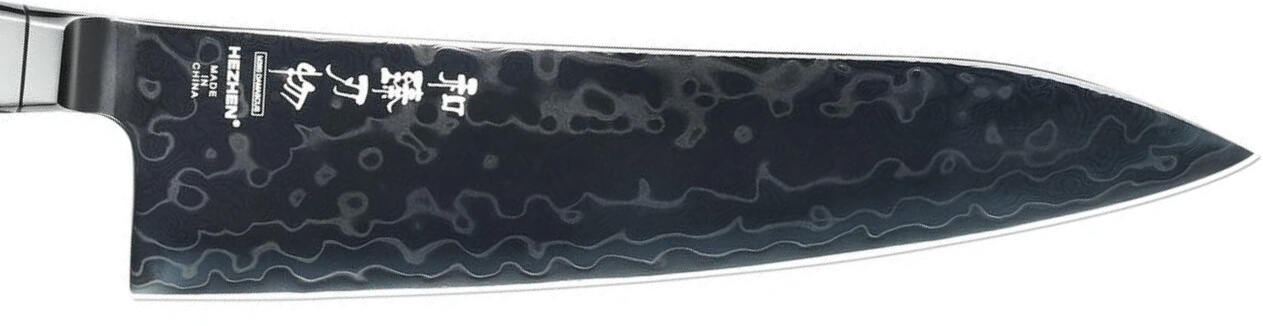 Nože HEZHEN Ultimate X10 s 145vrstvou damaškovou čepelí, DLC povlakem a rukojetí z uhlíkového vlákna – skladem