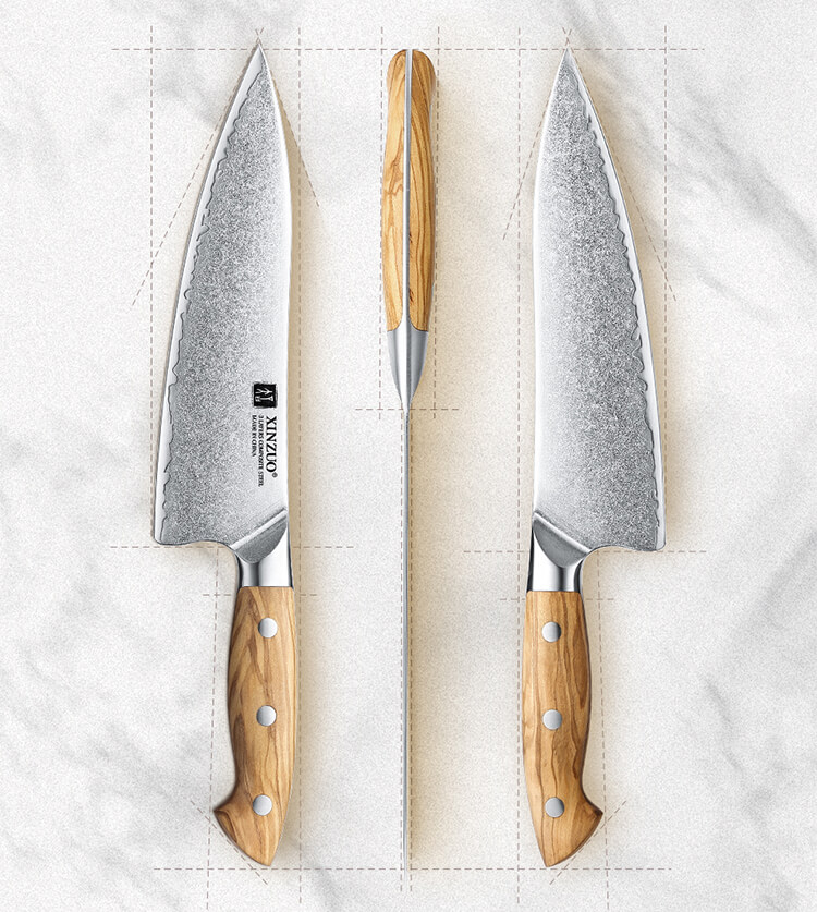 Křivky nožů z řady Pin X02O