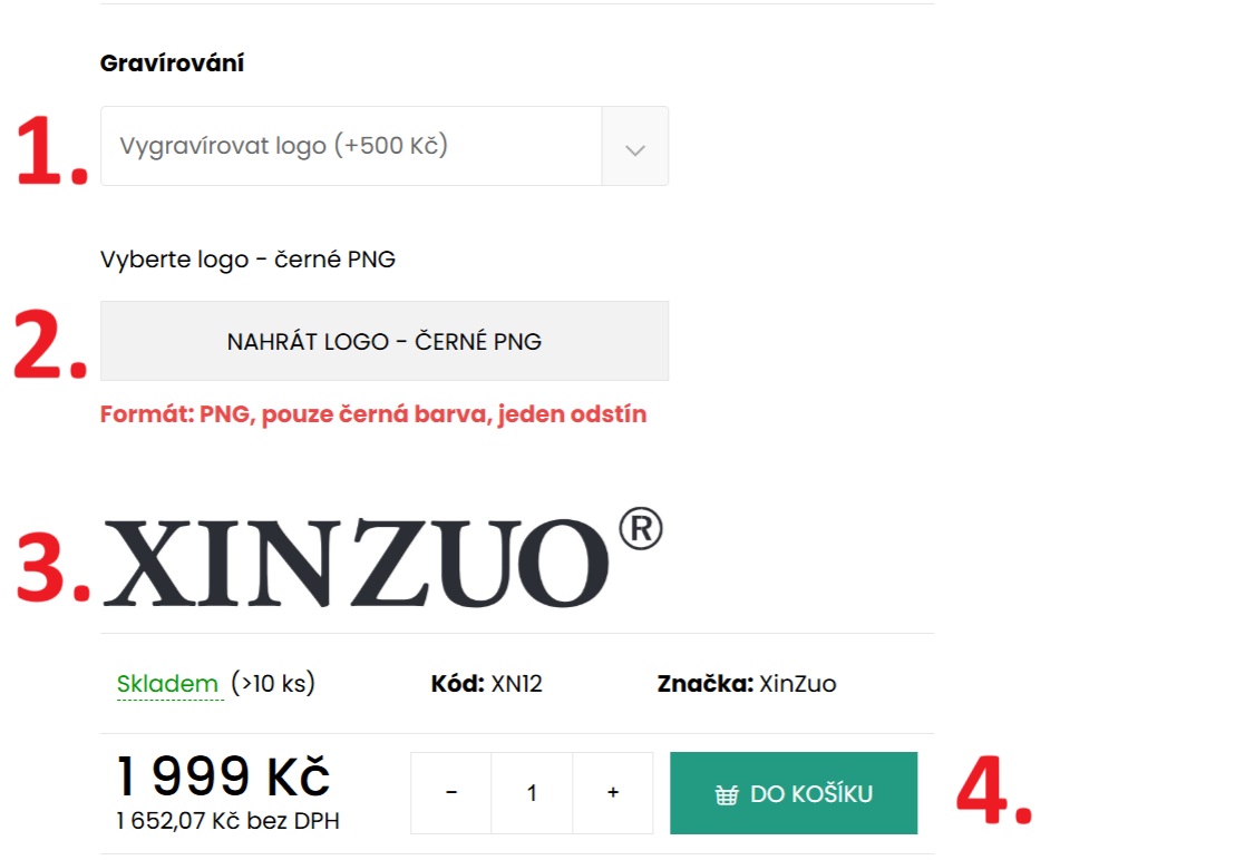 Postup nahrání loga k vygravírování nože