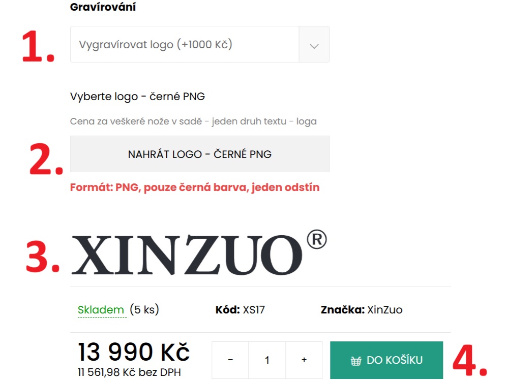 Postup nahrání loga k vygravírování sady