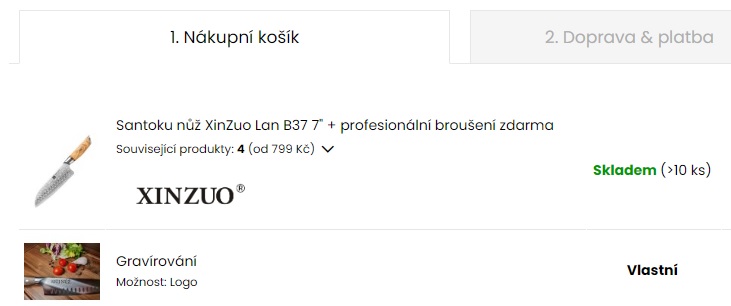 Ukázka nahraného loga k vygravírování v košíku