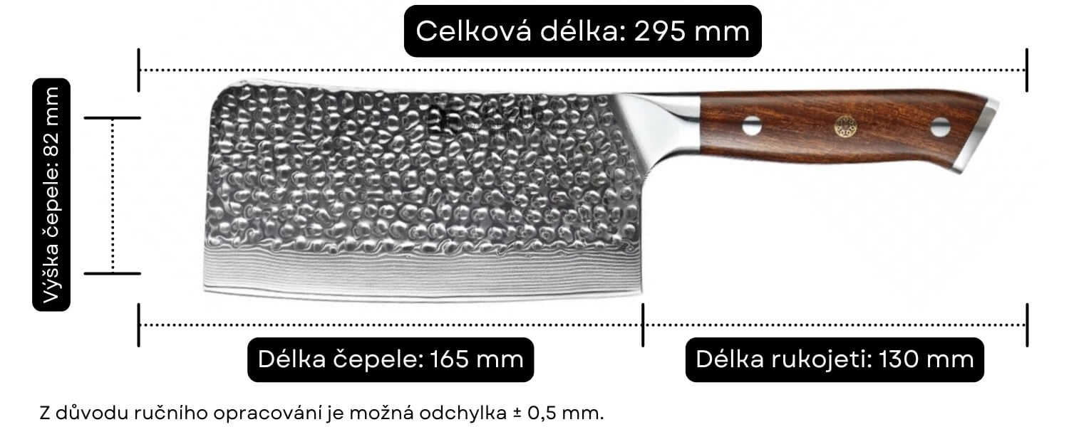 Rozměry sekáčku z řady Yu B13D