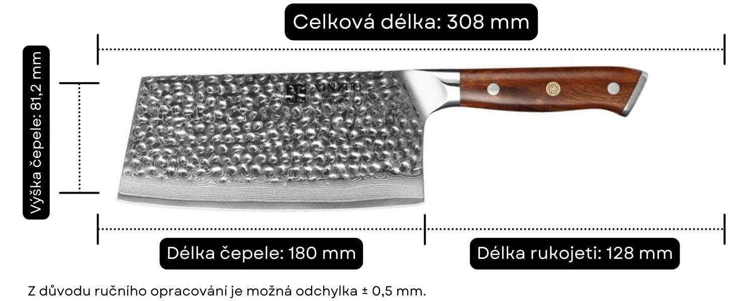 Rozměry TAO nože z řady B13D