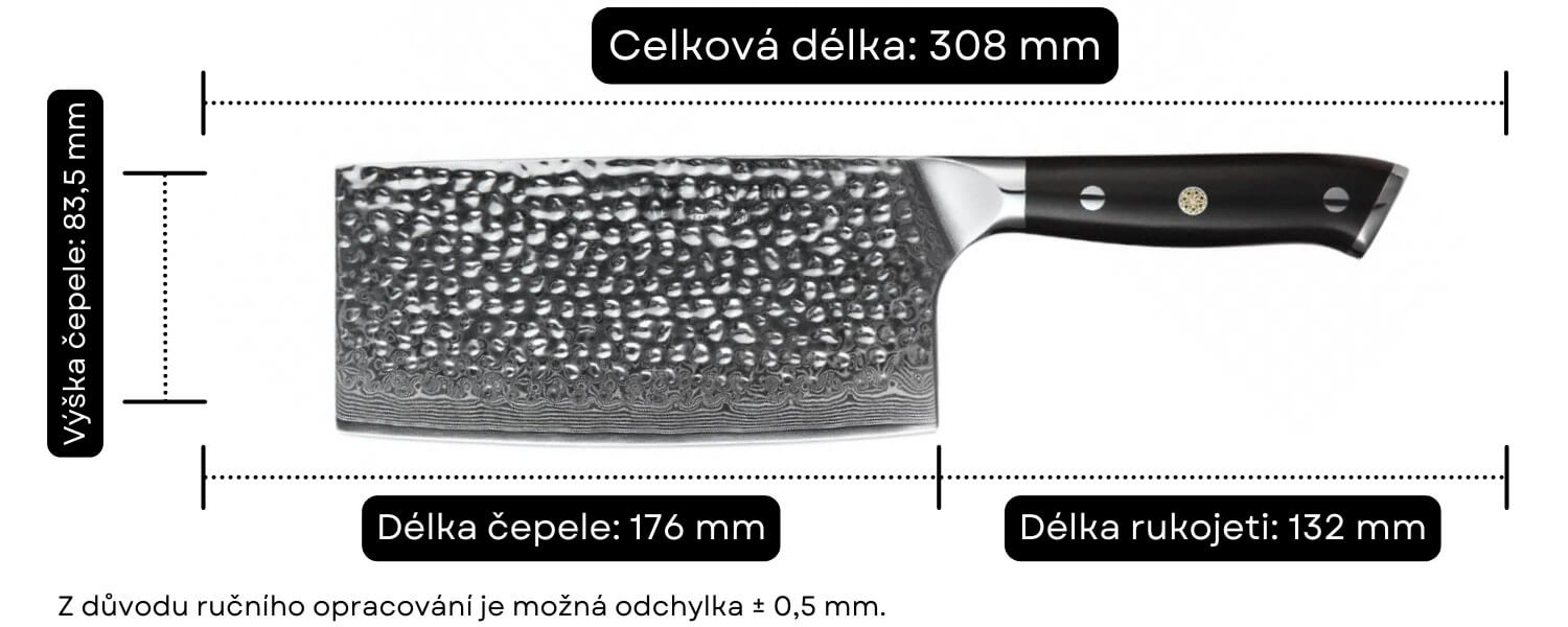 Univerzální čínský nůž TAO XinZuo Yu B13H velikost