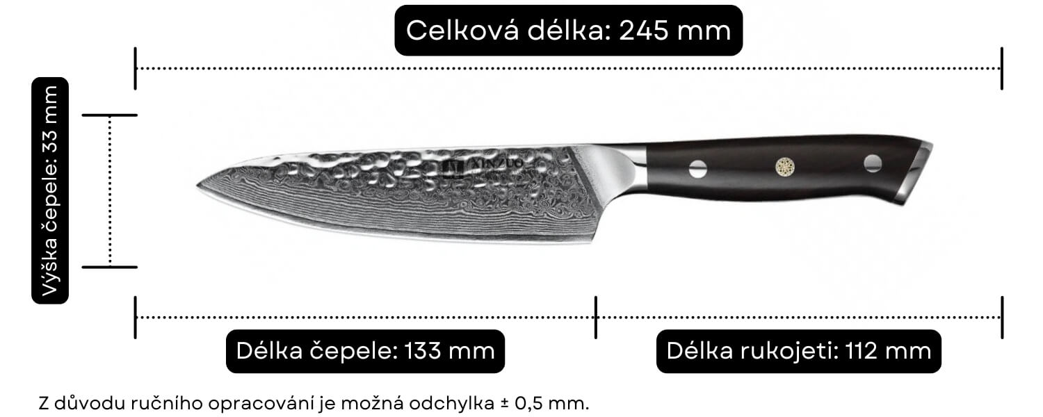 Nůž na ovoce a zeleninu XinZuo Yu B13H velikost nože