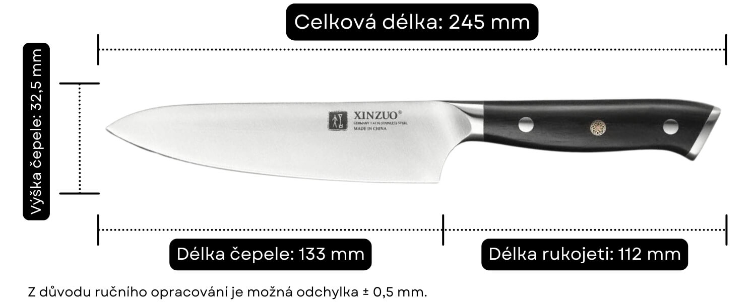 Nůž na ovoce a zeleninu XinZuo Yu B13S velikost nože