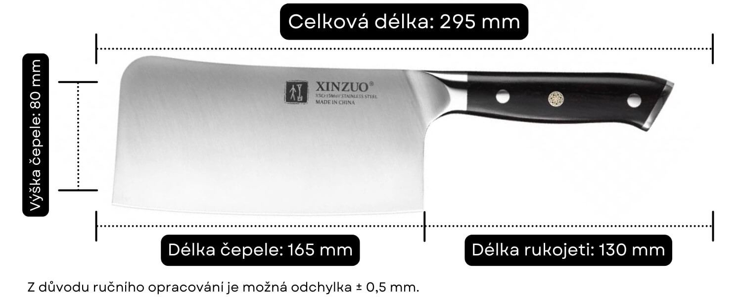 Sekáček XinZuo B13S rozměry