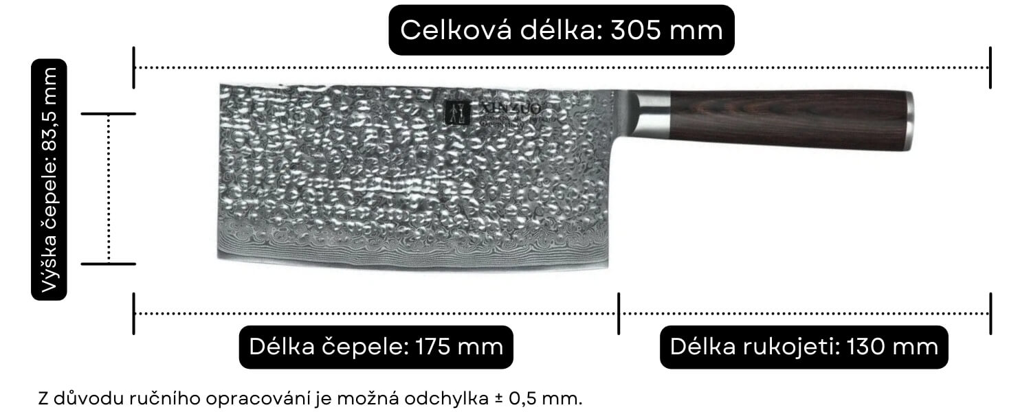 Rozměry TAO nože B1H