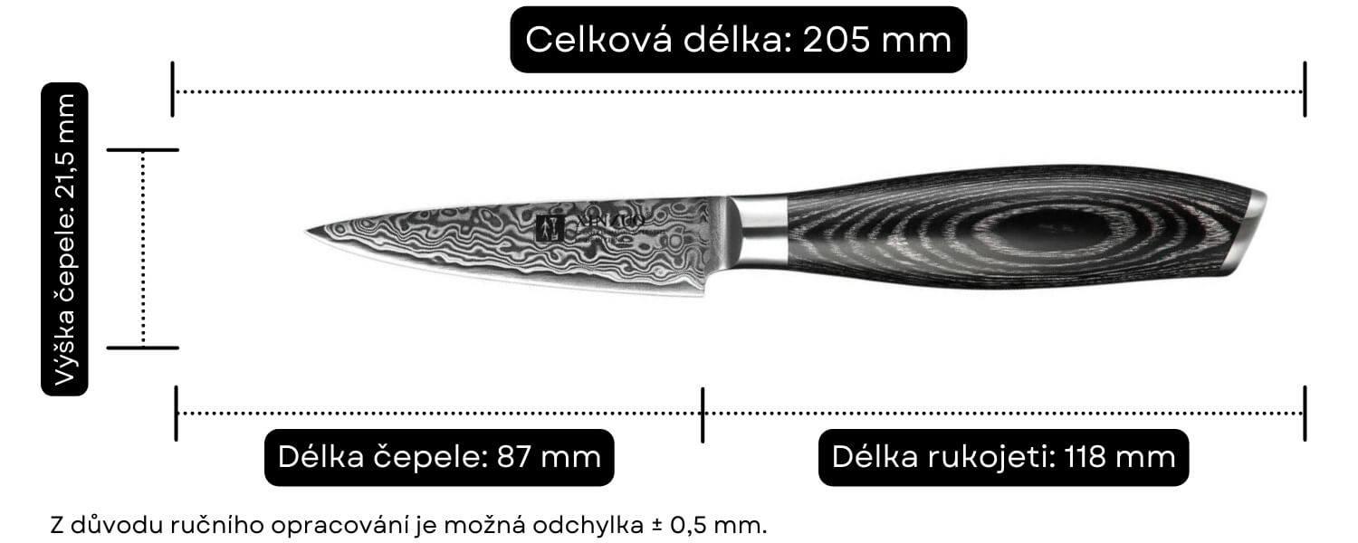 Nůž na loupání XinZuo Ya B20 velikost nože