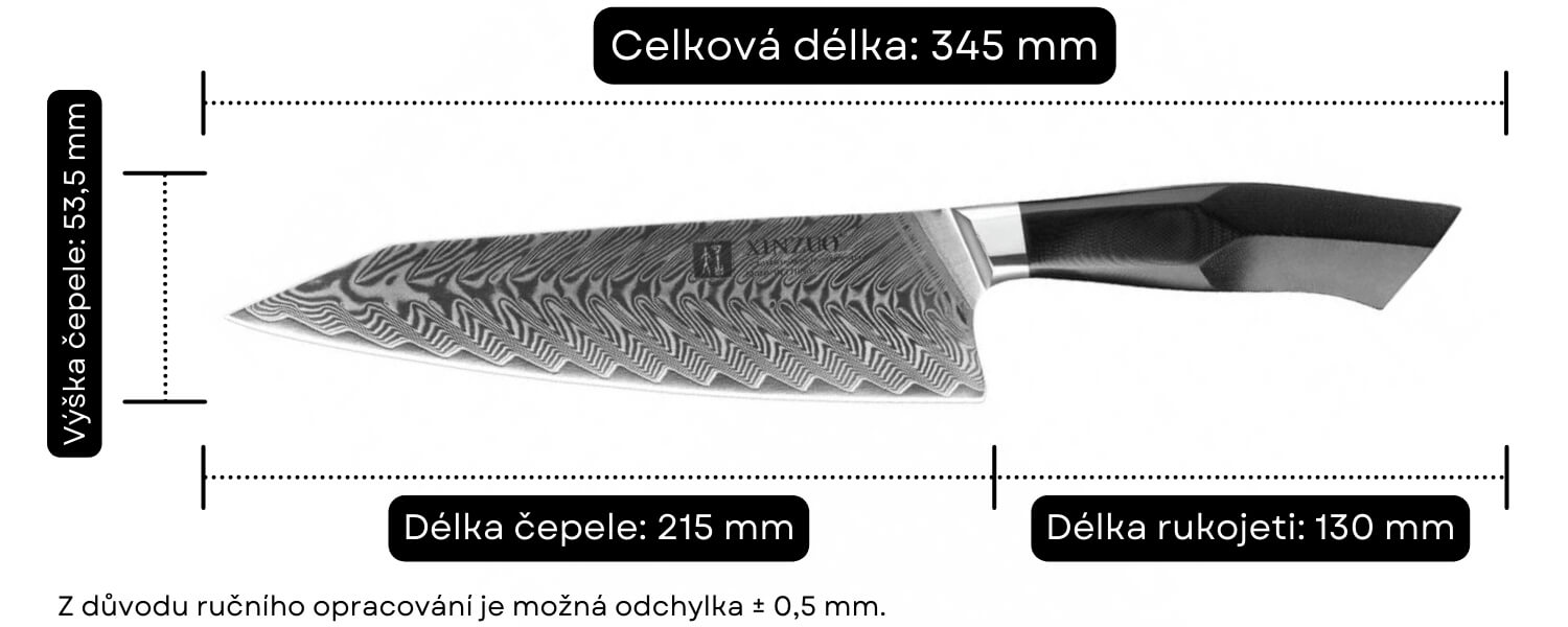 Šéfkuchařský nůž XinZuo Feng B32 8.5 velikost