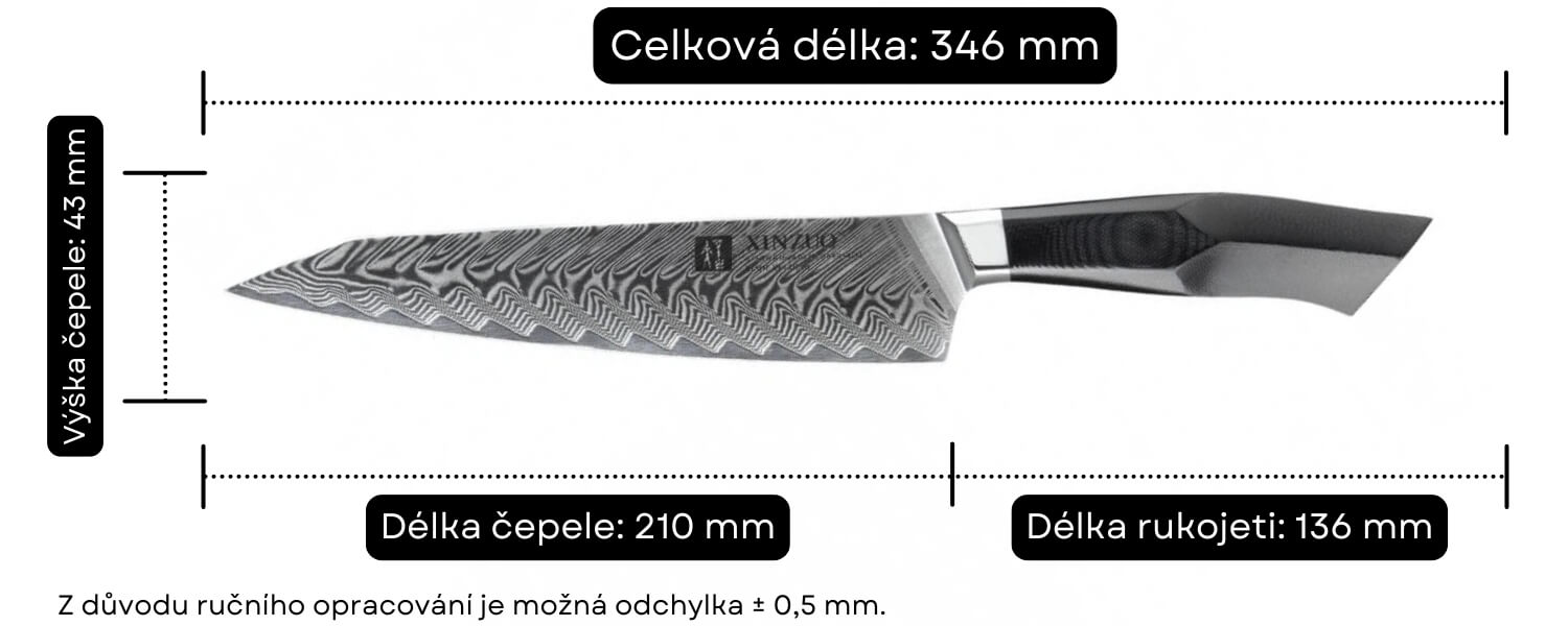 Nůž na maso XinZuo Feng B32 velikost nože