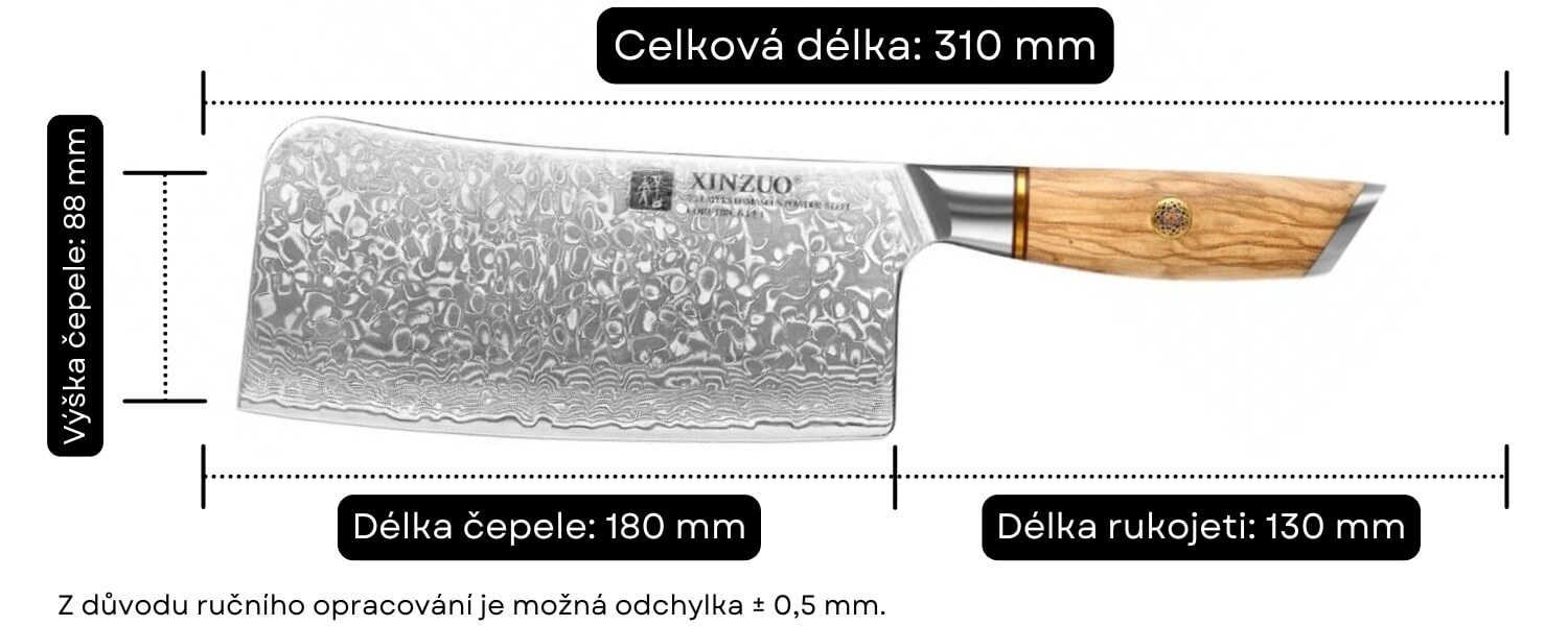 Rozměry sekáčku B37