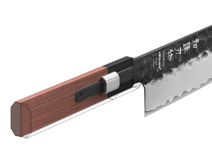 Nákres rukojeti nožů z řady HezHen PM8S