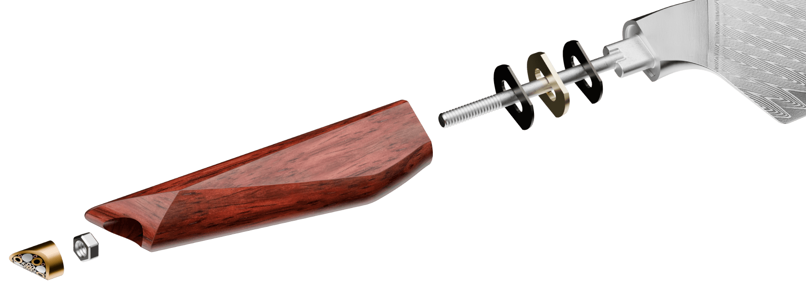 Nákres rukojeti nožů z řady Xing X03