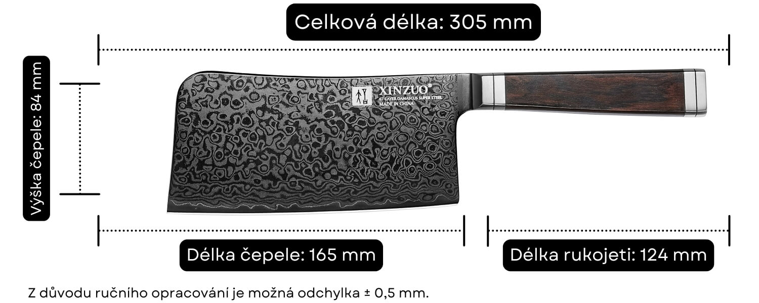 Rozměry sekáčku Ji X08E