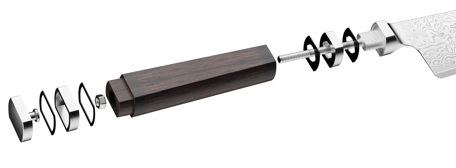 Nákres rukojeti nožů z řady Ji X08E