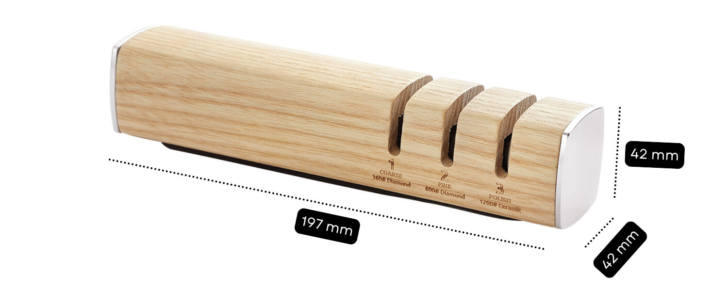 Rozměry jasanového brousku na nože