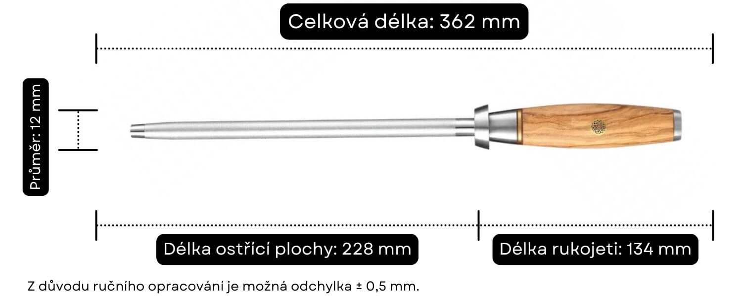 Rozměry diamantové ocílky z řady Lan B37