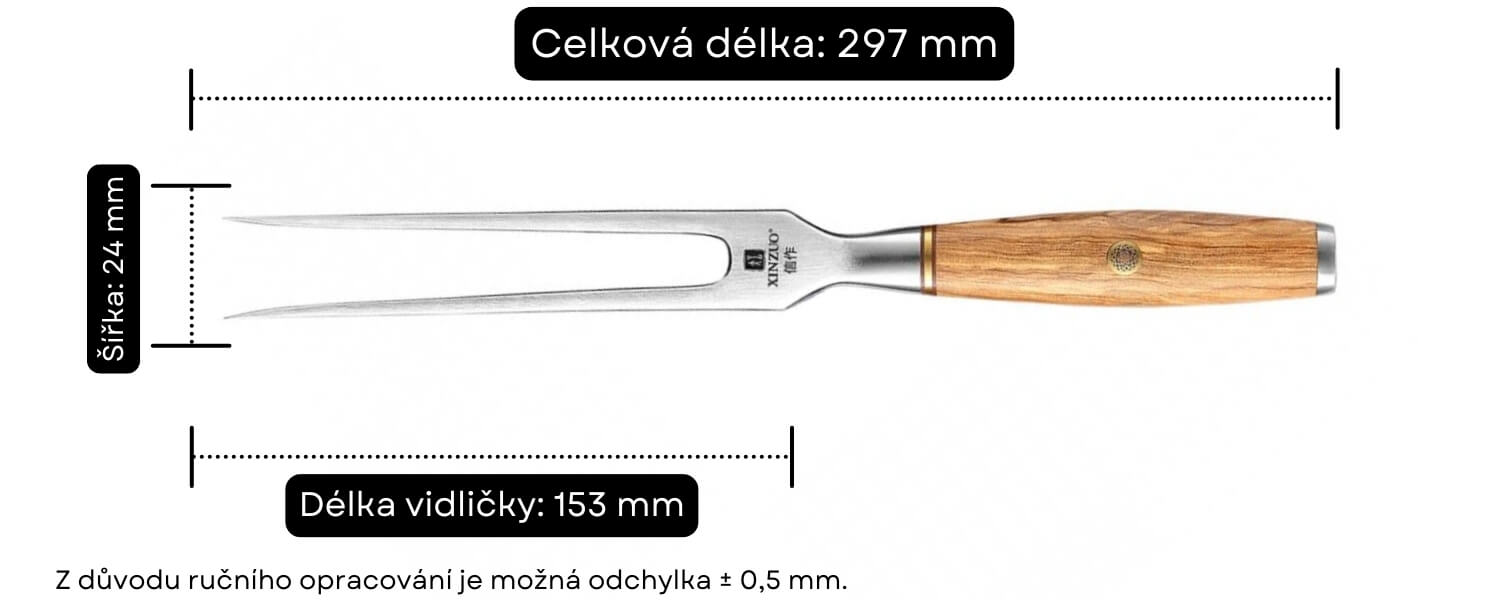 Rozměry dranžírovací vidlice Lan B37