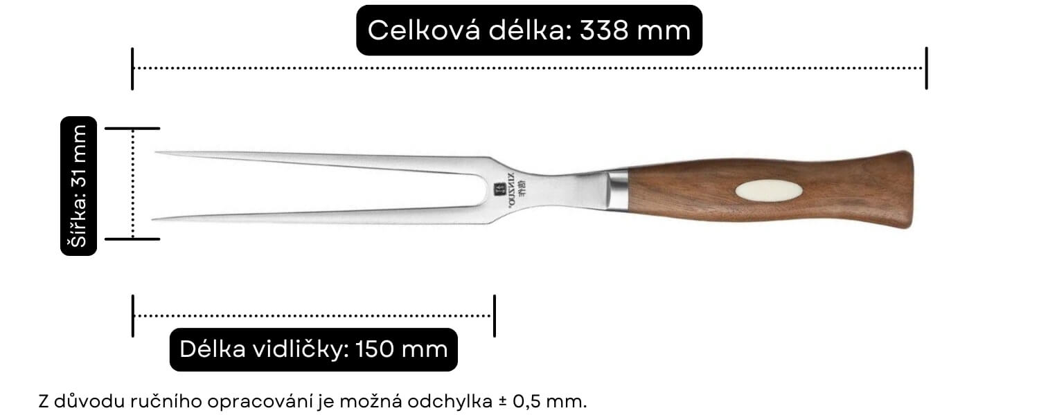 Rozměry vidlice z řady B46W