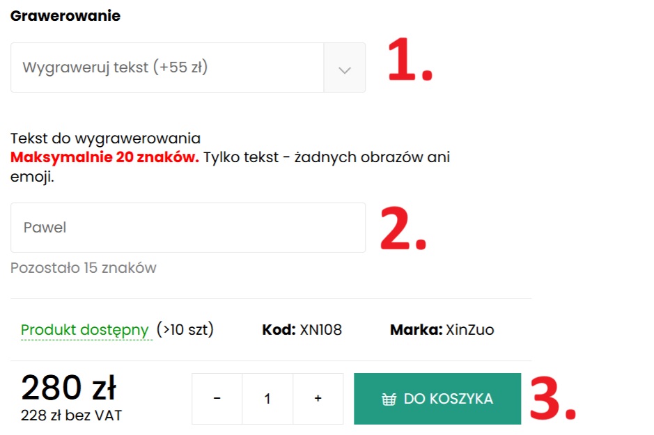 Grawerowanie tekstu