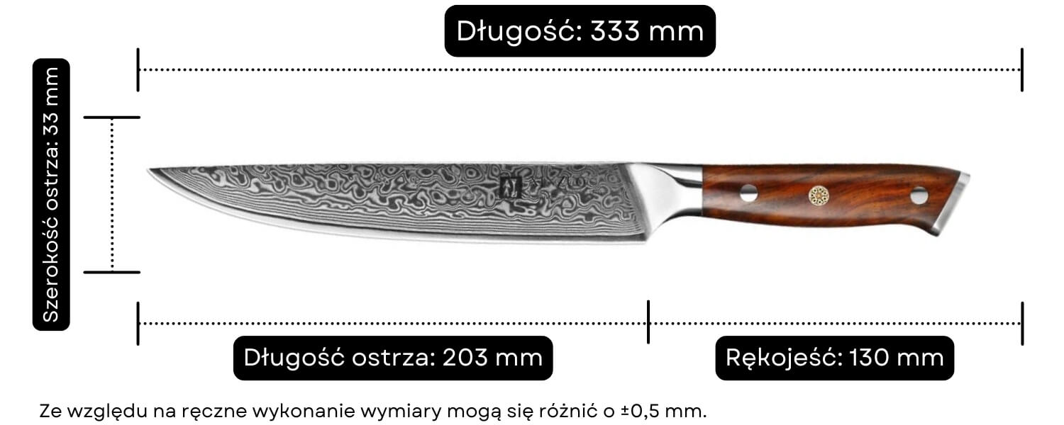 B13R nóż do mięsa wymiary