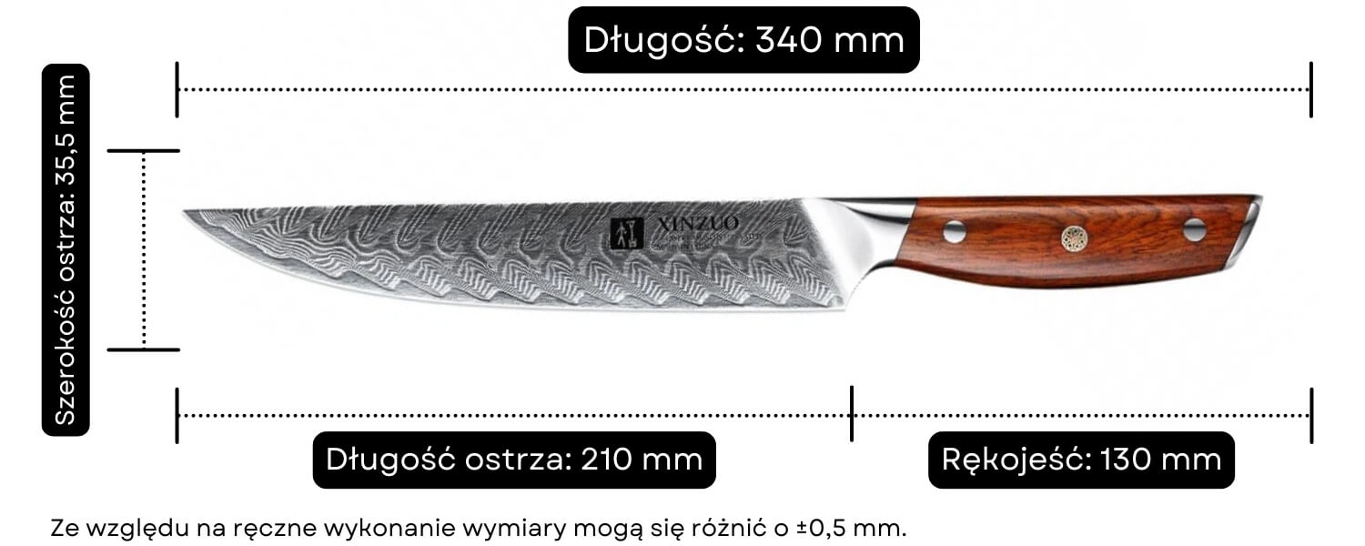 B27 nóż do mięsa wymiary