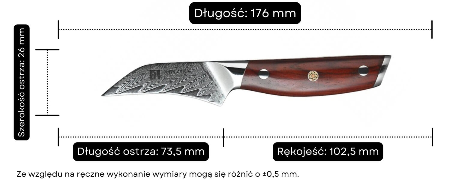 Nóż do obierania XinZuo Yi B27 wymiary