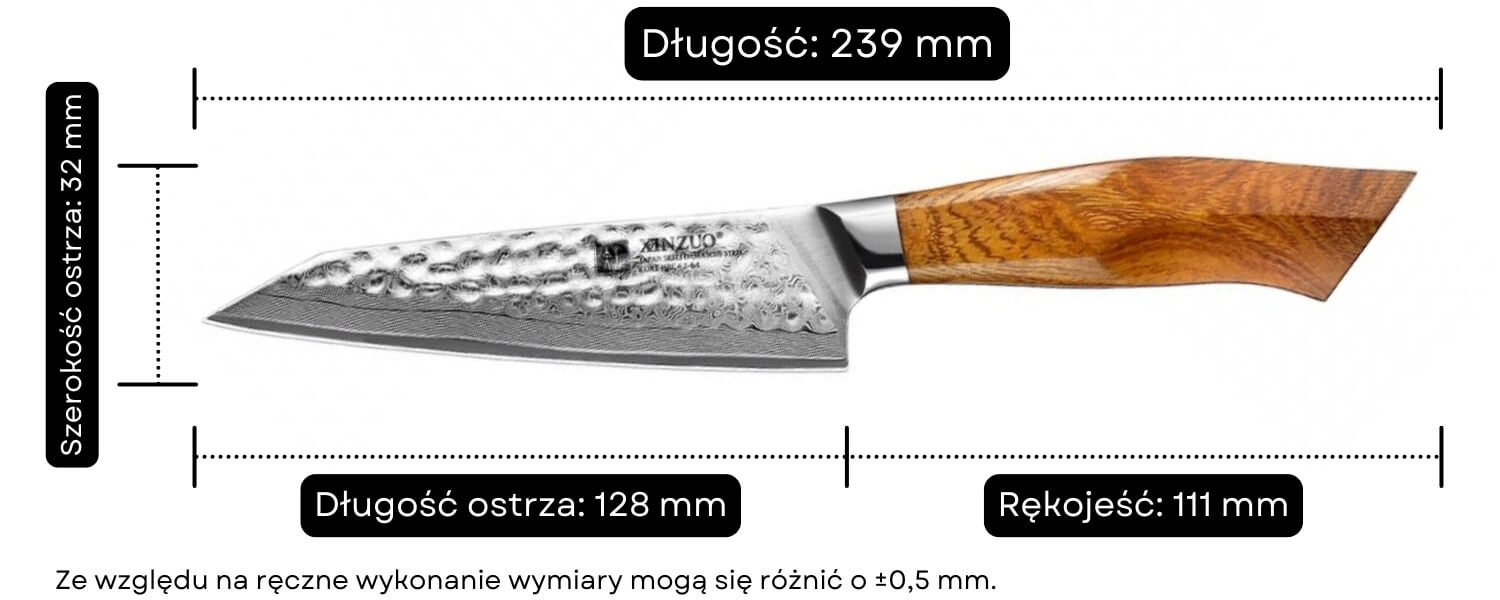 Nóż do warzyw i owoców XinZuo B32D wymiary