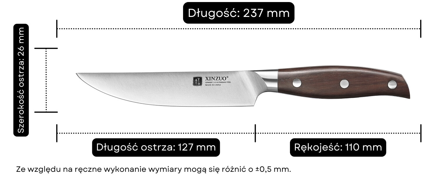 B35 nóż do steków wymiary